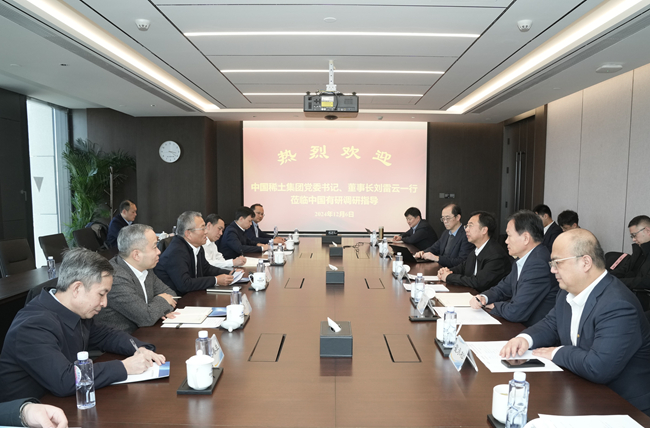中國(guó)稀土集團(tuán)黨委書記、董事長(zhǎng)劉雷云一行到訪中國(guó)有研